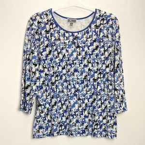 JM Collection Modern Art Stretch Tunic Blouse XL